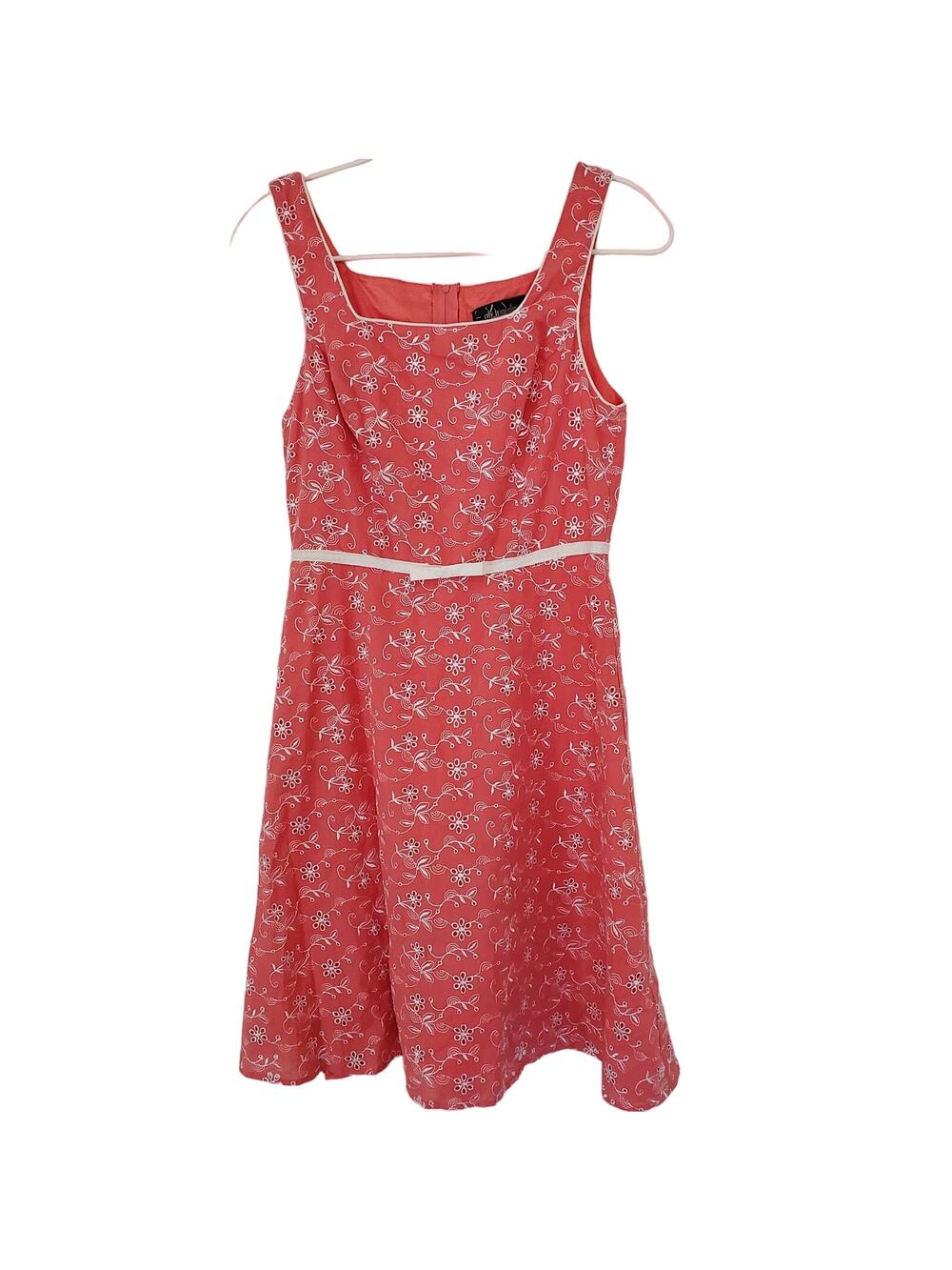 City Triangles Coral Eyelet Square-neck Sundress Size 9